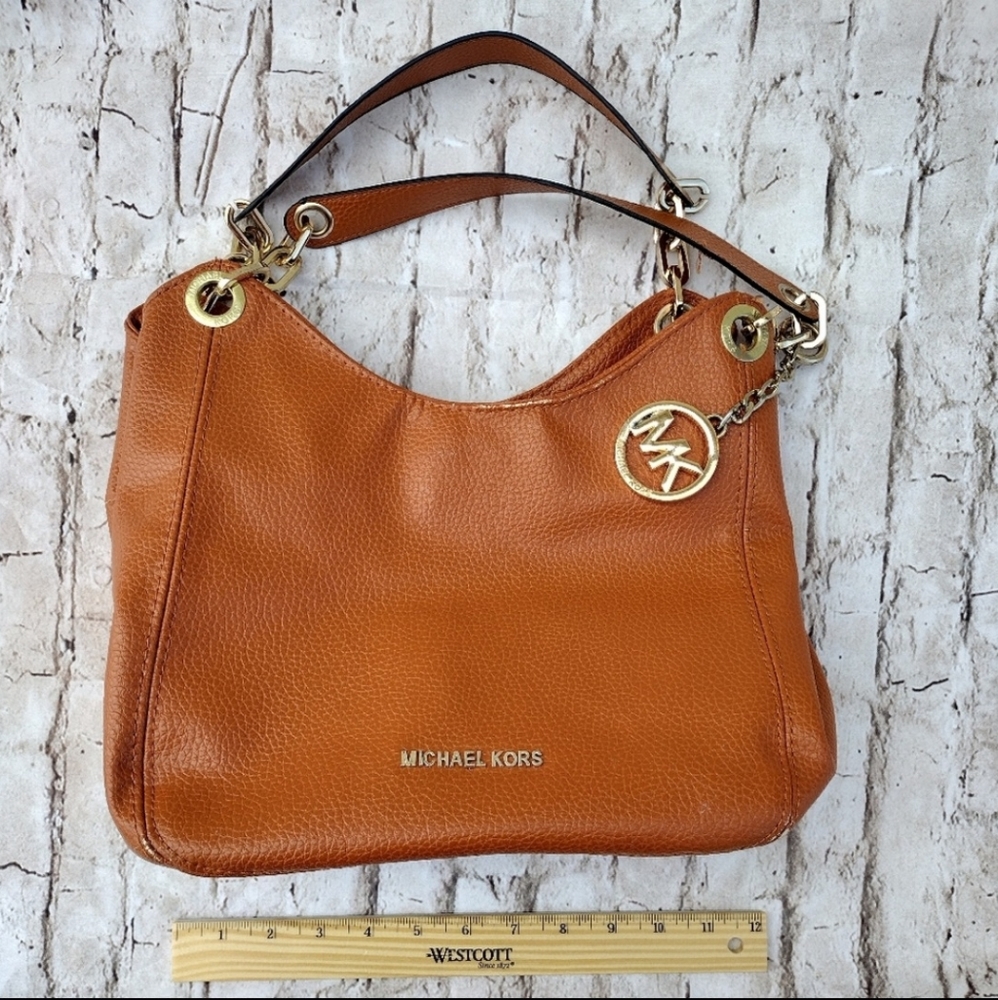 Michael Kors Fulton Large Shoulder Bag - Acorn Brown purse tote boho - Picture 2 of 7